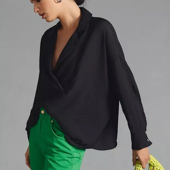 The Dylon Long-Sleeve Wide-Placket Top By Anthropologie S $98 NWT - Picture 3 of 3